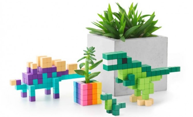 Klocki magnetyczne Pixio - Mini Dinos